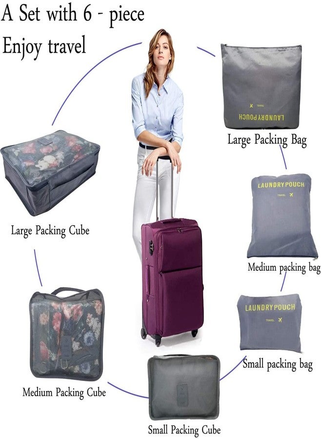 STESHWK Travel Storage Clothes Packing Cubes Space Savers Bags Cosmetics/Underwear/Socks/Shoes Organizer Pouch (Grey) - Image 3